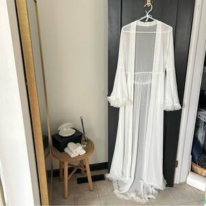 Elegant White Sheer Women's Robe